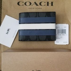 Coach Men Slim Signature Varsity Stripe Wallet